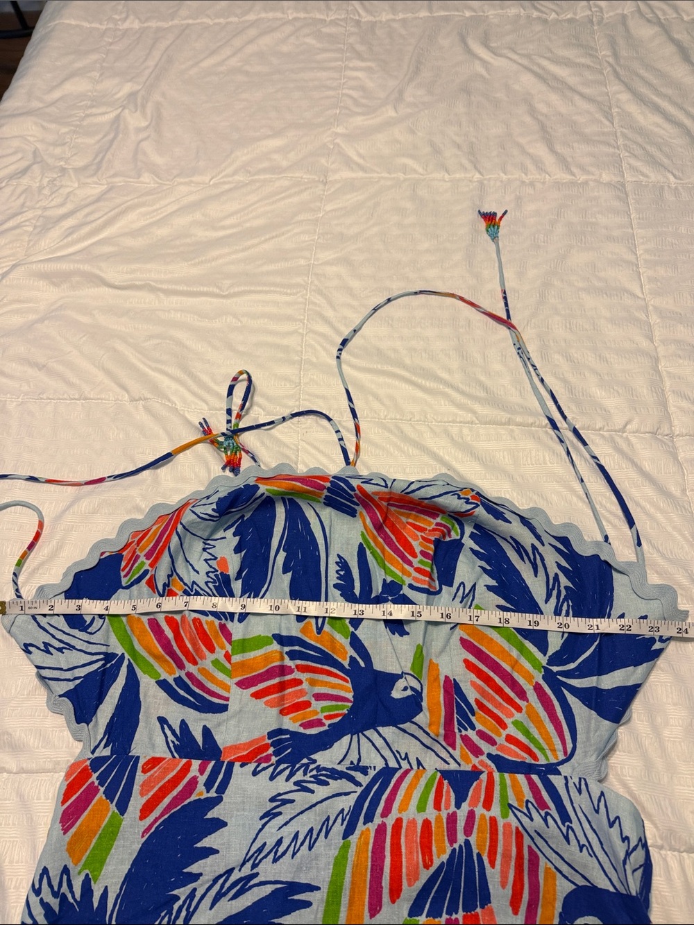Farm Rio NWT size XL Tropical Maxi Dress in Blue, Orange, Green birds - Picture 5 of 7